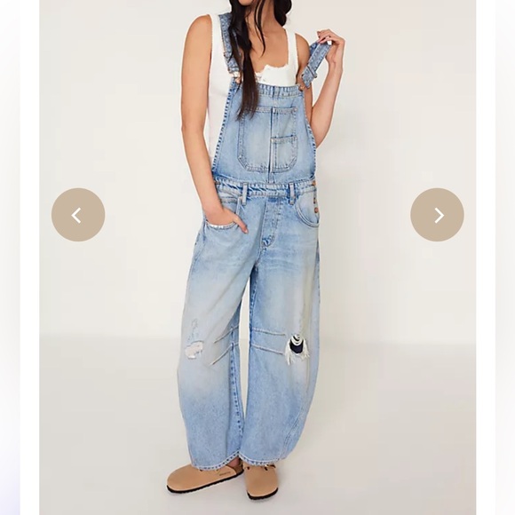 We The Free Denim - Free People We The Free Good Luck Barrel Overalls NWT Medium